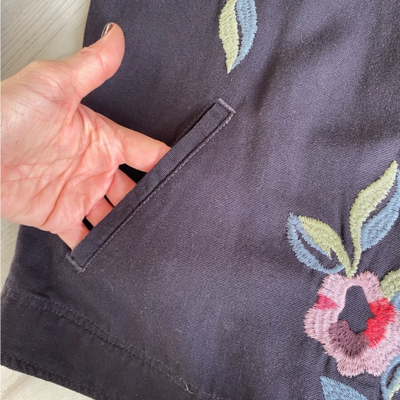 KENSIE Embroidered Asymmetrical Jacket Square Neck, Navy Blue - Picture 11 of 15